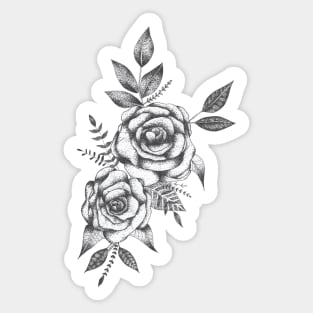 Dot work roses black ver. Sticker